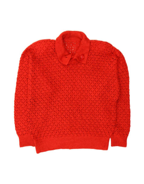 Vintage Polo Neck Jumper Sweater UK 18 XL In Red - view 1