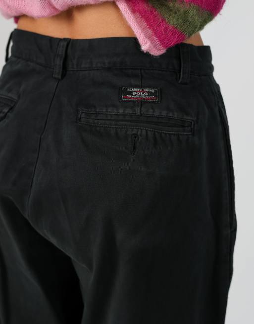 Vintage Polo Ralph Lauren 28x30 woven straight pants in black, 4 of 4
