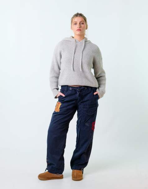Vintage Polo Ralph Lauren 30x30 Woven Cargo Pants Navy Blue - view 1