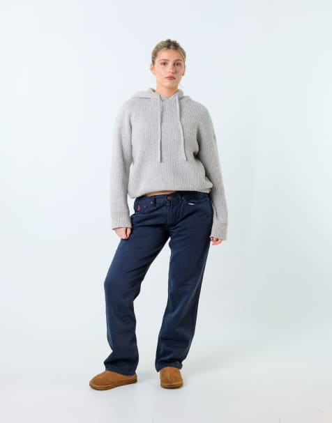 Vintage Polo Ralph Lauren 32x30 Woven Straight Pants Navy Blue - view 1