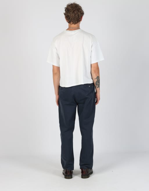 Vintage Polo Ralph Lauren 33x30 woven straight pants in navy blue, 3 of 4