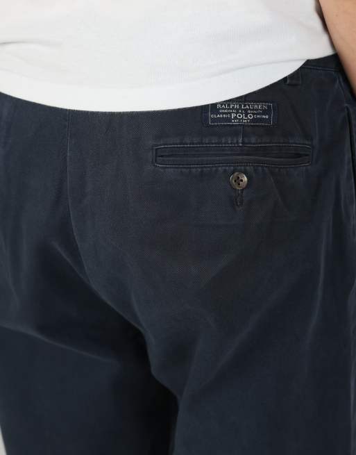 Vintage Polo Ralph Lauren 33x30 woven straight pants in navy blue, 4 of 4