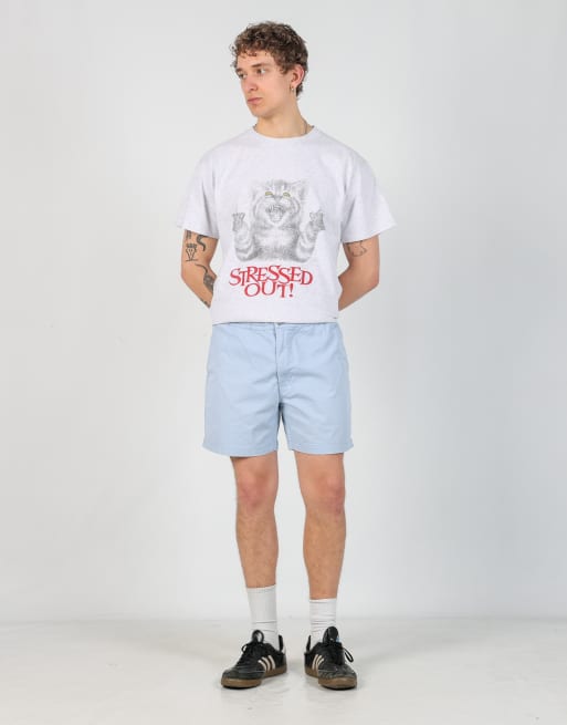 Vintage Polo Ralph Lauren 34x16 woven straight shorts in light blue, 1 of 6