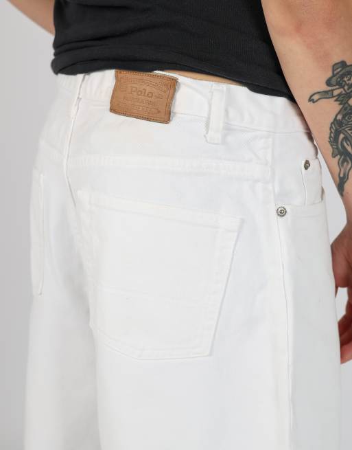 Vintage Polo Ralph Lauren 34x20 denim jorts shorts in white, 4 of 4