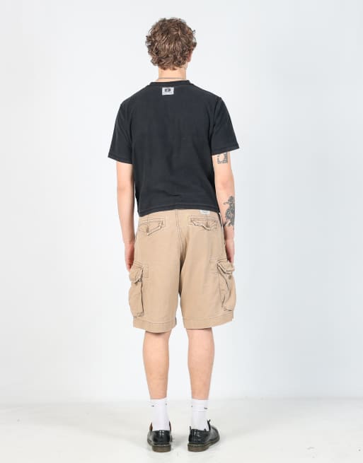 Vintage Polo Ralph Lauren 34x22 canvas cargo shorts in tan, 3 of 4