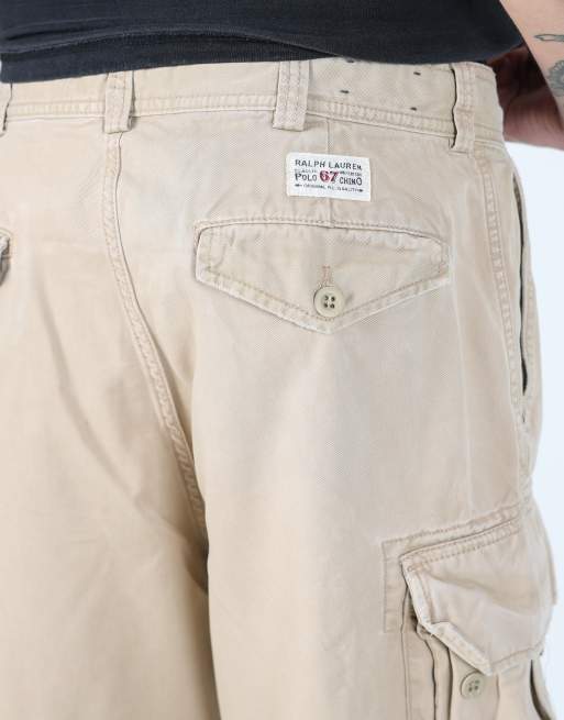 Vintage Polo Ralph Lauren 34x22 canvas cargo shorts in tan, 4 of 4