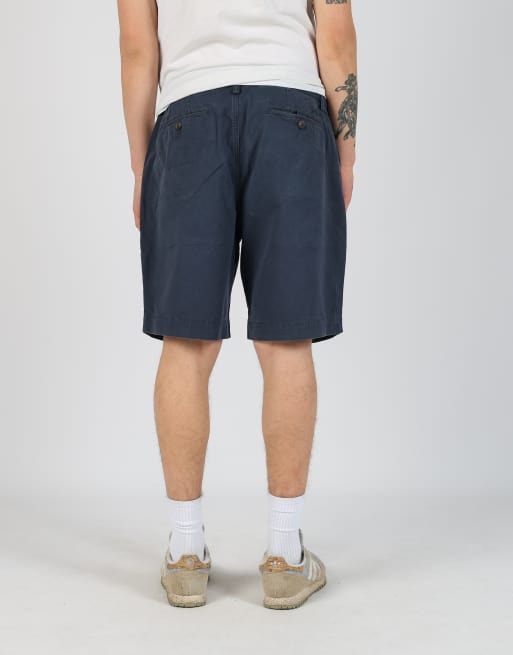 Vintage Polo Ralph Lauren 34x23 canvas cargo shorts in navy blue, 4 of 4