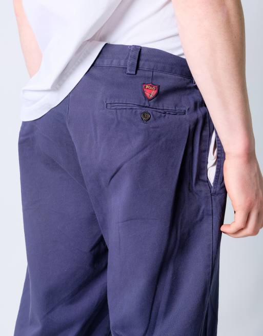 Vintage Polo Ralph Lauren 34x32 Woven Straight Pants Navy Blue