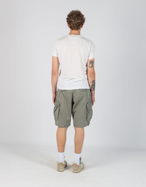 Vintage Polo Ralph Lauren 34x46 canvas cargo shorts in khaki green, 3 of 4