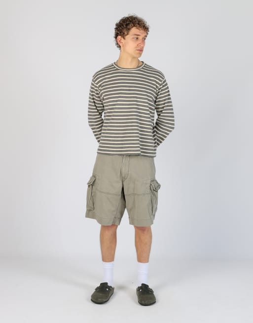 Vintage Polo Ralph Lauren 36x22 canvas cargo shorts in khaki green, 1 of 4
