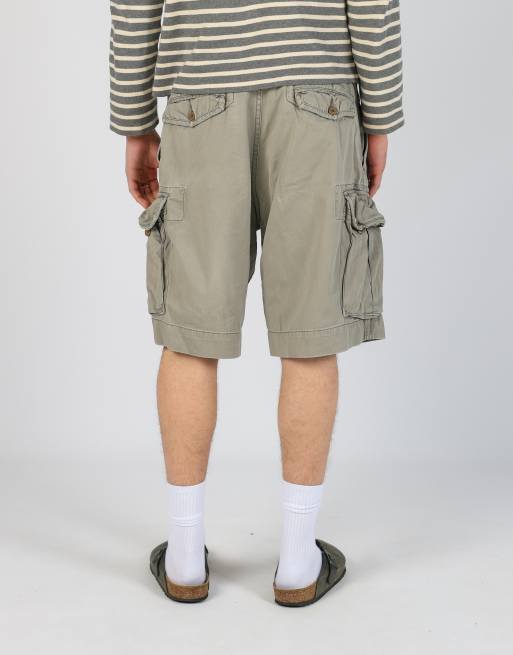 Vintage Polo Ralph Lauren 36x22 canvas cargo shorts in khaki green, 2 of 4