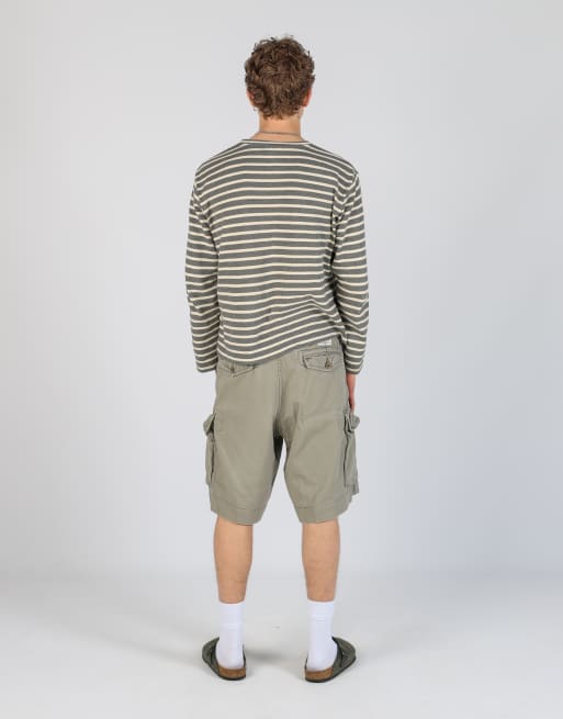 Vintage Polo Ralph Lauren 36x22 canvas cargo shorts in khaki green, 3 of 4