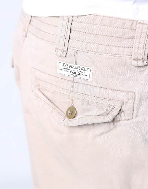 Vintage Polo Ralph Lauren 36x22 canvas cargo shorts in tan, 4 of 4
