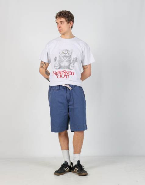 Vintage Polo Ralph Lauren 36x22 woven straight shorts in blue - view 1