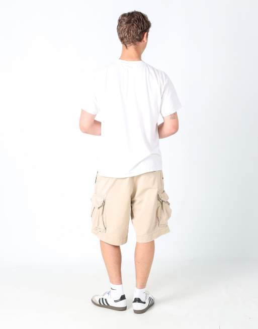 Vintage Polo Ralph Lauren 36x23 canvas cargo shorts in beige, 3 of 4
