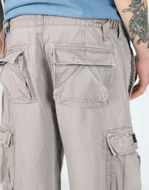 Vintage Polo Ralph Lauren 36x23 canvas cargo shorts in beige, 4 of 4