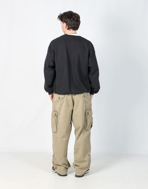 Vintage Polo Ralph Lauren 36x30 woven cargo pants in khaki green, 3 of 4