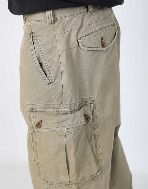 Vintage Polo Ralph Lauren 36x30 woven cargo pants in khaki green, 4 of 4