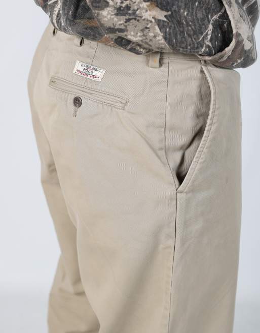 Vintage Polo Ralph Lauren 36x30 woven straight pants in beige, 4 of 4