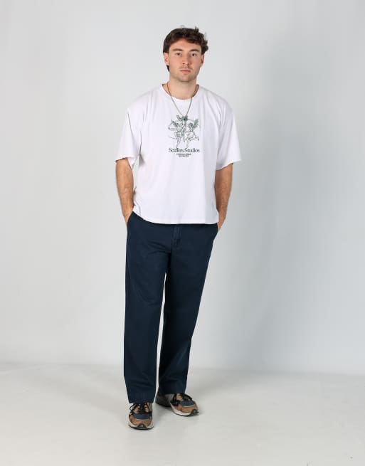 Vintage Polo Ralph Lauren 36x30 woven straight pants in navy blue, 2 of 4