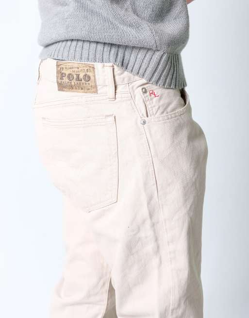 Vintage Polo Ralph Lauren 36x34 Denim Jeans Cream