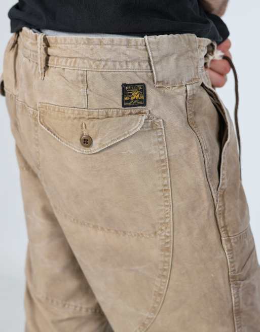 Vintage Polo Ralph Lauren 36x34 woven cargo pants in tan, 4 of 4