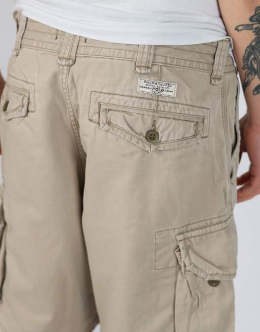 Vintage Polo Ralph Lauren 36x51 canvas cargo shorts in beige, 4 of 4