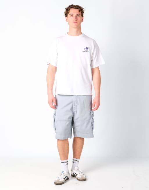 Vintage Polo Ralph Lauren 38x22 Canvas Carpenter Baggy Shorts Light Blue
