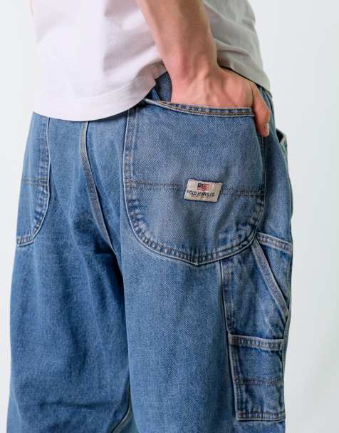 Vintage Polo Ralph Lauren 38x32 Denim Carpenter Baggy Jeans Blue - view 1