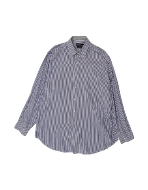 Vintage Polo Ralph Lauren Andrew Shirt Size 17 1/2 XL In Blue Pinstripe