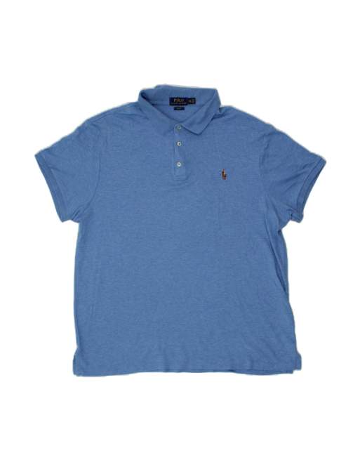 Vintage Polo Ralph Lauren Big & Tall Slim Fit Polo Shirt 2XL In Blue