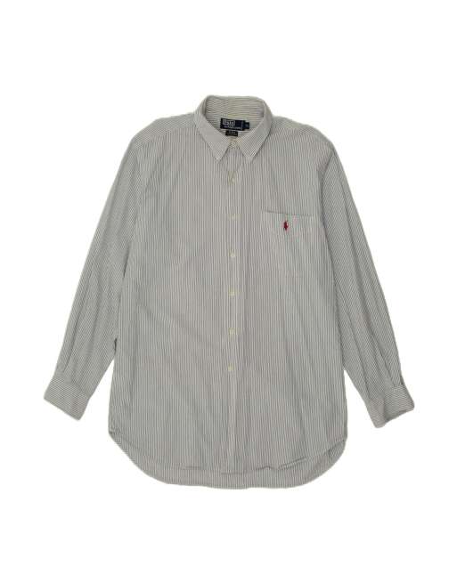 Vintage Polo Ralph Lauren Blaire Loose Fit Shirt XL In Blue Pinstripe