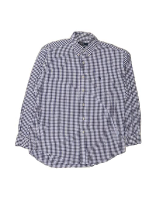 Vintage Polo Ralph Lauren Blake Shirt Large In Blue Gingham