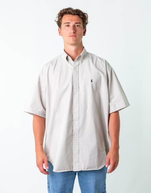 Vintage Polo Ralph Lauren Blake XL Short Sleeve Casual Shirt Blake Light Grey