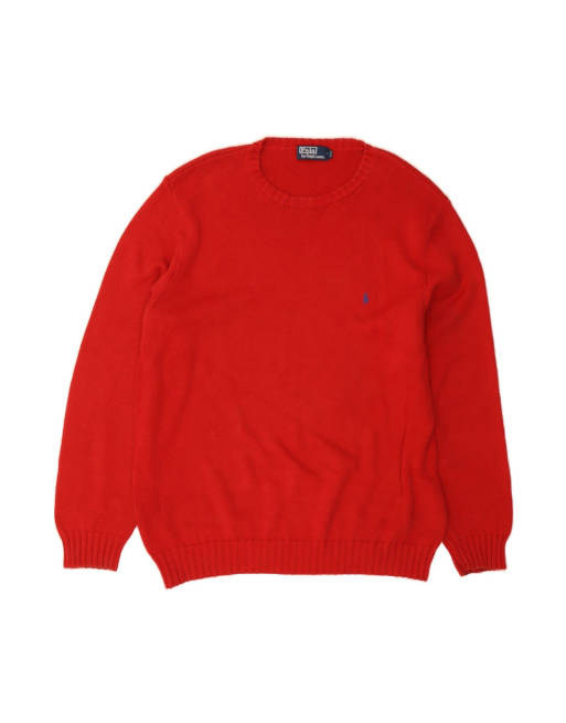 Vintage Polo Ralph Lauren Boat Neck Jumper Sweater 2XL In Red