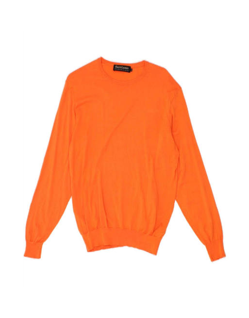 Vintage Polo Ralph Lauren Boat Neck Jumper Sweater Large In Orange