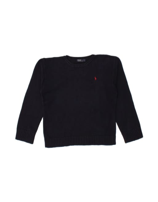 Vintage Polo Ralph Lauren Boat Neck Jumper Sweater UK 16 Large In Blue