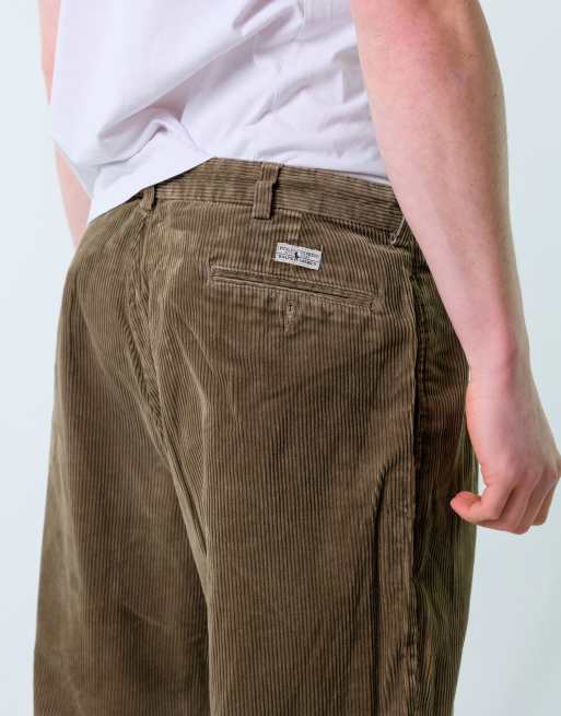 Vintage Polo Ralph Lauren Corduroy 34x30 Woven Baggy Pants Brown