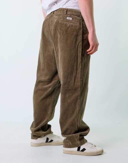 Vintage Polo Ralph Lauren Corduroy 34x30 Woven Baggy Pants Brown