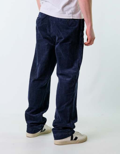 Vintage Polo Ralph Lauren Corduroy 36x34 Woven Baggy Pants Navy Blue
