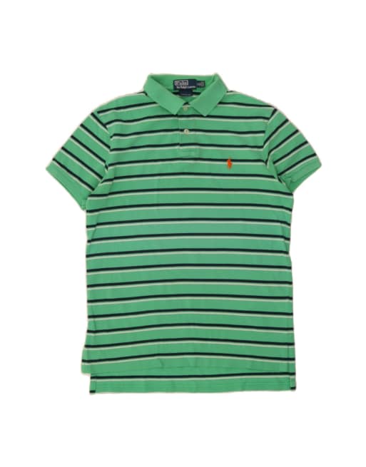 Vintage Polo Ralph Lauren Custom Fit Polo Shirt Medium In Green Striped
