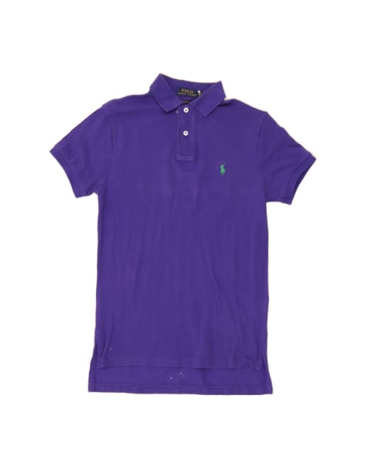 Vintage Polo Ralph Lauren Custom Fit Polo Shirt UK 6 XS In Purple