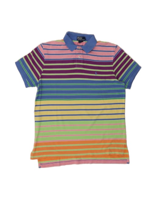 Vintage Polo Ralph Lauren Custom Fit Polo Shirt XL In Multicoloured Striped