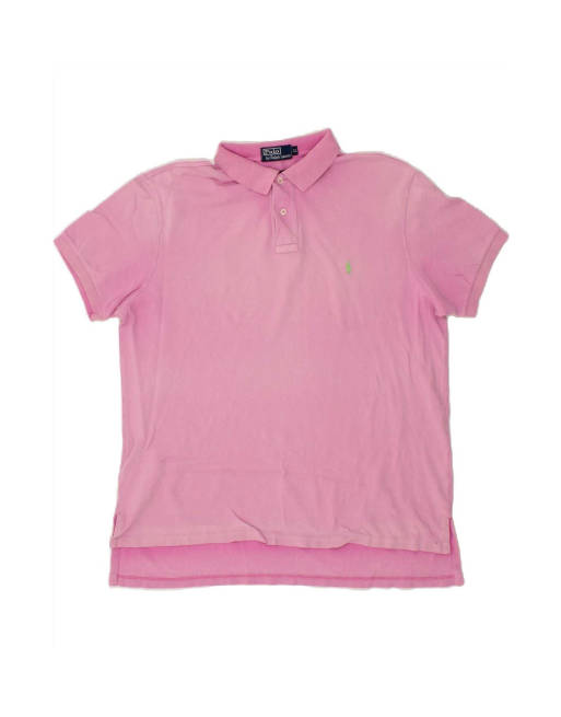 Vintage Polo Ralph Lauren Custom Fit Polo Shirt XL In Pink