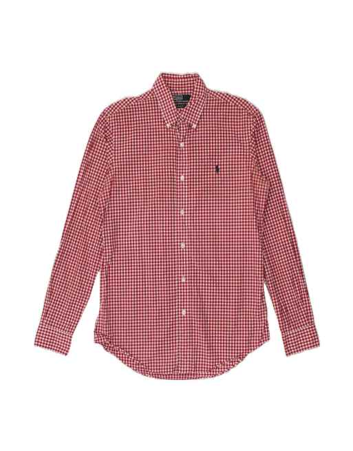 Vintage Polo Ralph Lauren Custom Fit Shirt Small In Red Gingham