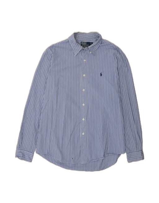 Vintage Polo Ralph Lauren Custom Fit Shirt XL In Blue Striped
