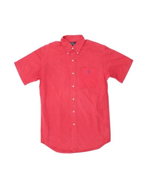 Vintage Polo Ralph Lauren Custom Fit Short Sleeve Shirt Small In Pink