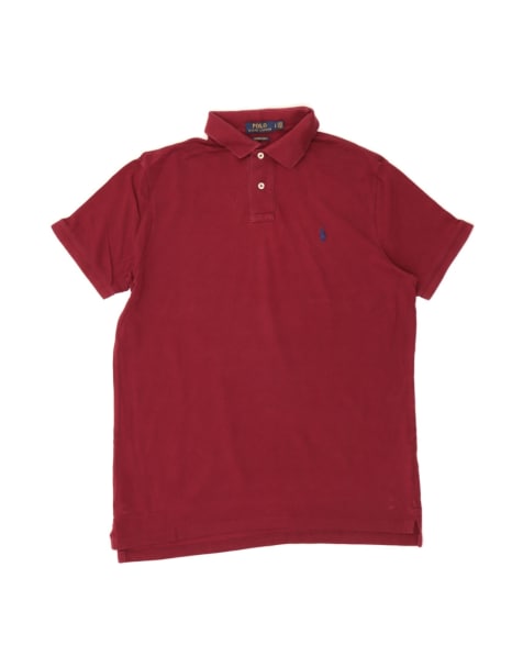 Vintage Polo Ralph Lauren Custom Slim Fit Polo Shirt Large In Burgundy - view 1