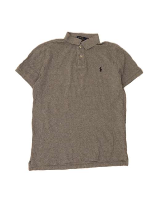 Vintage Polo Ralph Lauren Custom Slim Fit Polo Shirt Large In Grey