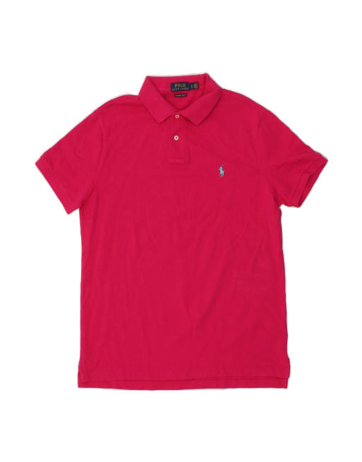 Vintage Polo Ralph Lauren Custom Slim Fit Polo Shirt Large In Pink